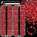 Resin Rhinestones for Crafting, 2 Boxes Red Flatback Crystals for Bedazzling Crafts DIY Nail Art Decoration, Non Hotfix Bulk Gems for Tumbler Shoes Clothing Fabric Face Makeup