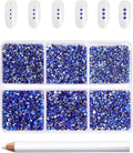 Beadsland 7200pcs Flatback Rhinestones,Royal Blue Rhinestone Nail Gems Round Crystal Rhinestones for Crafts,Mixed 6 Sizes with Wax Pencil Kit, SS3-SS10,Sapphire