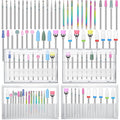 Chumia 47 Pcs Nail Drill Bits Sets 3/32 Inch Electric Diamond Ceramic Acrylic Gel Nail Bit Kit Manicure Supplies Carbide Cuticle for Manicure Drill Remover for Home Salon Gel Pedicure Tools