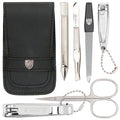 3 Swords Germany - brand quality 6 piece manicure pedicure grooming kit set for professional nail care with genuine leather case - Made in Germany