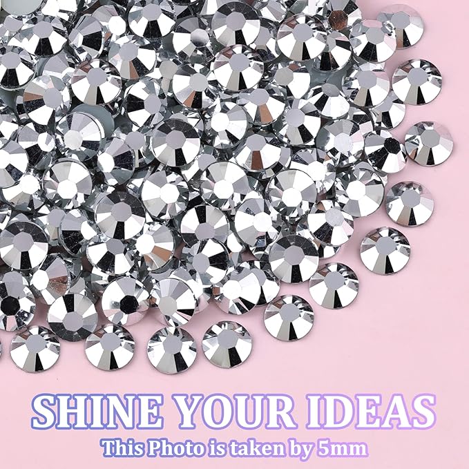 16000Pcs Resin Rhinestones with Tweezers for Crafting, Silver 2-6mm Mixed Sizes Non Hotfix Flatback Gems, Bedazzling Crystal for DIY Crafts Clothing Tumblers Mugs Shoes Fabric Decor Nail Art