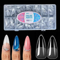 600Pcs Nail Tips Almond,12 Sizes Soft Gel Nail Tip, Pre Filed Half Matte Full Cover Nail Tips Acrylic Gel Tips Nail Kit Press on Nails for Extension Nail Manicure Home DIY