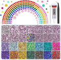 28 Grids Light Pink 2mm-6mm Resin Rhinestones w B7000 Glue for Bedazzling Crafting Colorful Flatback Stones Diamonds Crystals Gems Bedazzler Kit for Nails Face Eyes Makeup Tumblers DIY Crafts