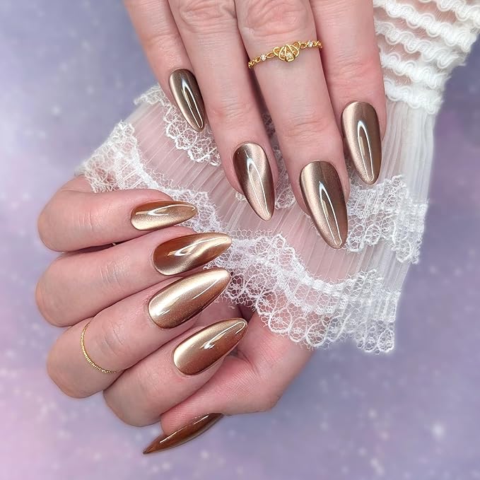 Daily Charme C94 Whiskerbrew Silk Cat Eye Magnetic Charme Gel Nail Polish, Soak Off UV Led Gel Nail Polish, Home DIY/Nail Salon Manicure (Chocolate Brown)