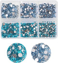 3000pcs Flatback Rhinestones for Crafts, Light Blue and Sapphire Blue Crystals Rhinestone, Resin Flatback Glitter Gems Nail Diamonds Rhinestones for Clothes Accessories DIY