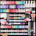 AZUREBEAUTY Dip Powder Nail Kit with Electric Nail Drill 24 Colors Spring Summer Macarons Purple Pink Nail Starter Kit with Dip Liquids Base Top Coat Activator Portable French Art Essential Easter Set
