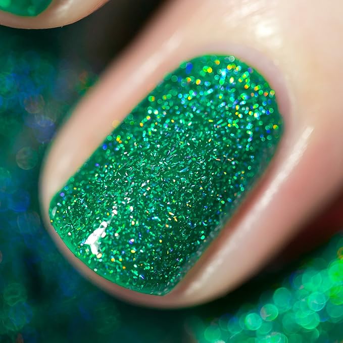 ILNP Hide and Seek - Shamrock Green Holographic Sheer Jelly Nail Polish