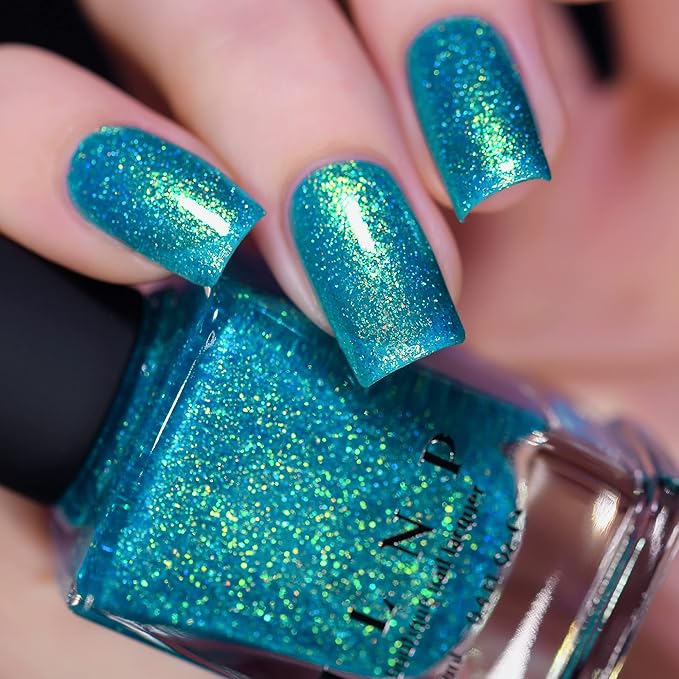 ILNP Blue Lagoon - Shimmering Teal Holographic Jelly Nail Polish