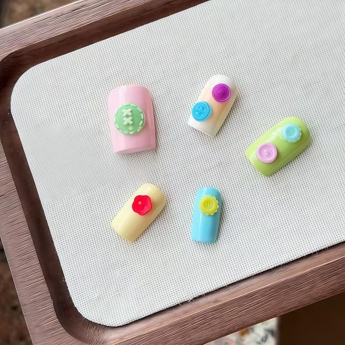 3D Buttons Gel Nail Art Mold Silicone Tools Nails Button Small Model Resin Buckle Molds for Accessories Supplies