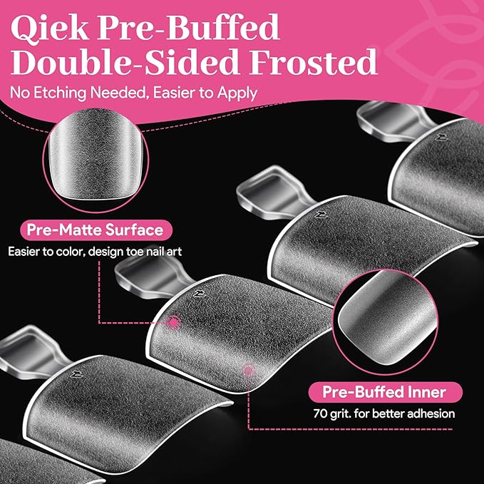 Soft Toe Nail Gel Tips 240 Pcs Full Cover Square Press Ons Clear False Toenails, Pre-Buffed Double Matte Press on Toenails, 15 Sizes Artificial Acrylic Toe Nails Extensions for Home DIY Salon
