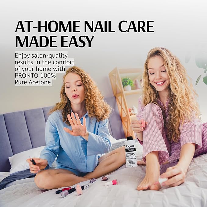Pronto 100% Acetone Gel Nail Polish Remover - Polish Remover for Nails | Acetone Nail Polish Remover & Acrylic Nail Remover for Removal of Glue & Dip | Acrylic Nail Remover, 8 Fl oz 2 pack