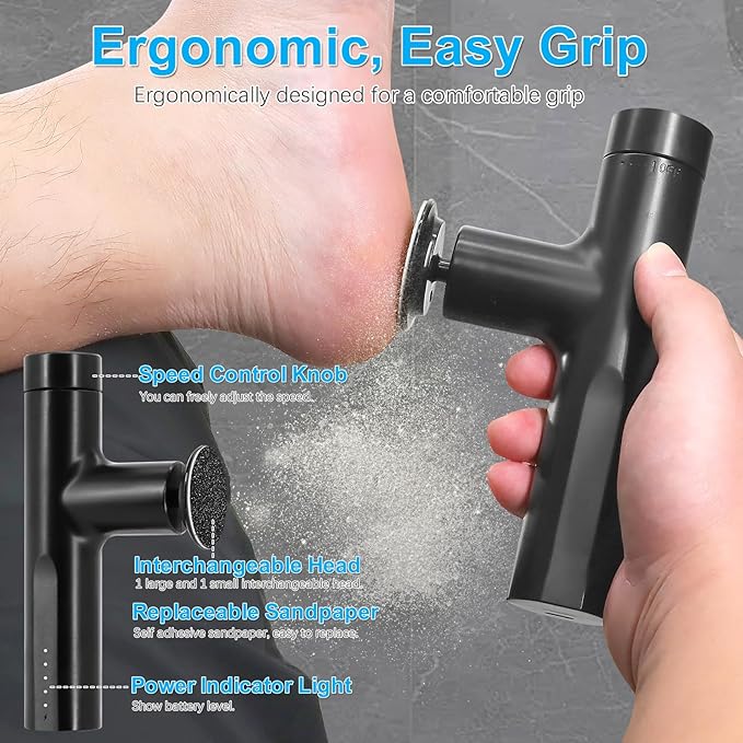 Electric Callus Remover for Feet, Rechargeable Electric Foot Callus Remover Foot Sander Heel Sander Grinder File Pedicure Tools for Women Men Dead Skin Cracked Hard Skin, FCR-6