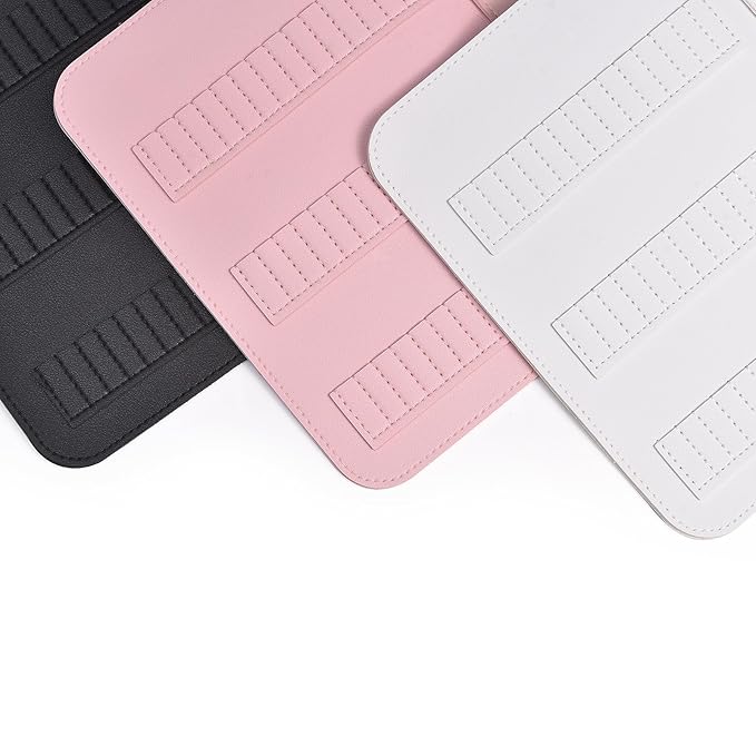 Nail Drill Bits Holder Portable PU Leather Nail Drill Bit Storage Bag 84 Holes Nail Bits Displayer Organizer Large Space Snake Print Nail Drill Bit Organizer (Drill Bits Not Included) (White)