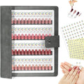 48 Magnetic Nail Swatch Book,Leather Nail Color Display Book with 48 Magnetic Tips & Number Labels,Professional Nail Salon Color Display Book for Easy Preview & Storage