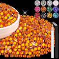 1500PCS 6mm Resin Rhinestones Bulk for Crafting (Orange), Flatback Bedazzling Crystals for Crafts DIY Nail Decoration, Gems Charms for Tumbler Shoes Clothing Fabric with Pickup Pen and Tweezers