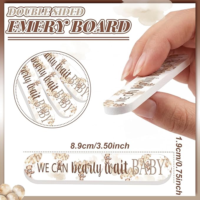 50 Pcs We Can Bearly Wait Baby Shower Party Favors Decorations Baby Shower Games Winners Prizes Gifts Bulk Bear Emery Board Nail Files for Adults Guests Gender Reveal Favors Gift Bags Stuffers