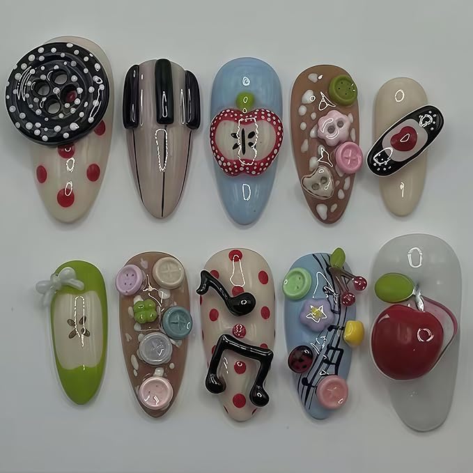 3D Fruit Slices Gel Nail Art Mold Arts Resin Apple Tail Molds for Accessories Supplies Pear Silicone Tools Nails Style
