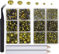 8000pcs Hotfix Rhinestones Flatback,Rhinestones for Crafts Clothes Mixed 6 Sizes, Hotfix Crystals with Wax Pencil Kit, SS4-SS30,Olivine