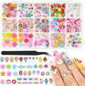 210PCS Kawaii Candy Nail Charms Kit: 3D Lollipop, Donut & Fruit Resin Charms for Acrylic Nails, Sweet Nail Art Supplies with Tweezers for DIY Crafts, Slime & Shoe Decor