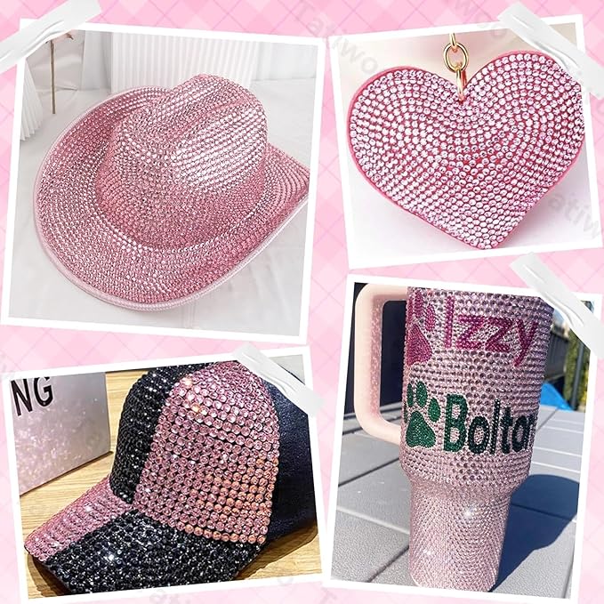 20000Pcs Light Pink Flatback Jelly Resin Rhinestones for Bedazzling, Mix Sizes 2-6mm Crystal Rhinestones Gems, Pink Gems Bedazzling for Crafting for DIY Face Makeup Crafts Tumblers