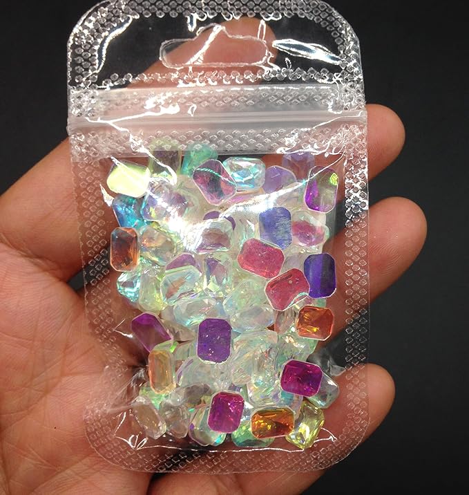 100PC Flatback Rectangle Rhinestones Nail Art Rhinestones AB Crystals Glass Stones 3D Nail Jewelry Accessories