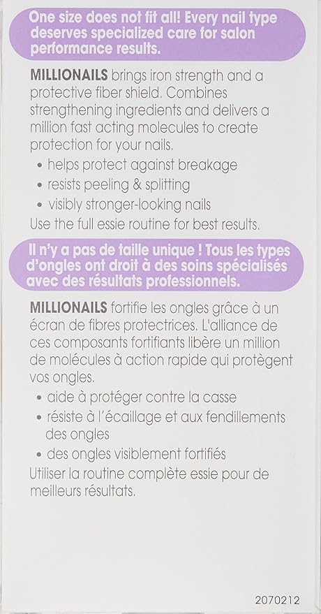 essie Base Coat Nail Polish, Millionails Nail Treatment, Fiber Shield + Iron Strength, 0.46 Fl. Oz.