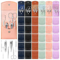 30 Set Manicure Kit Bulk Nail Clippers 7 in 1 Mini Nail Clippers Stainless Steel Professional Care Pedicure with Travel Bag Grooming Kit for Women Men Home(Retro Color,Stylish)