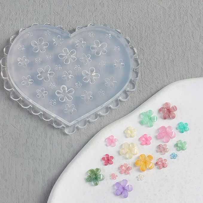 2 Pcs Flower Silicone Nail Art Molds for Women Resin Nail Design