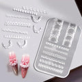 3D Lace Ruffle Nail Art Mold, Bowknot Flower Edge Soft Gel/Resin DIY Decoration Making, Clear Silicone Carving Tool for Acrylic & Gel Nail Extension Tips