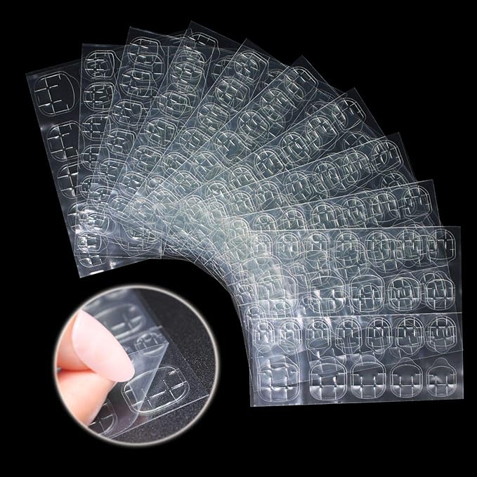Nail Adhesive Tabs,Glue Sticker, Enlarge Dimension Ivtor Waterproof Breathable Jelly Double Sided Adhesive Tab for Fake Nails 10 Sheets…