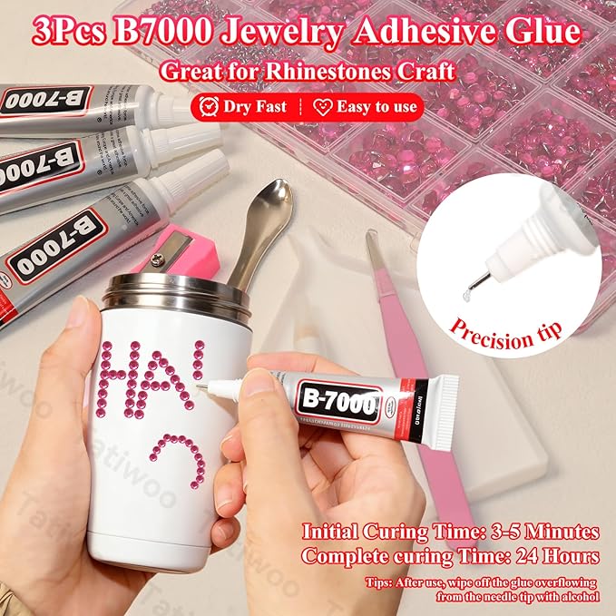 20000Pcs Hot Pink Flatback Jelly Resin Rhinestones for Bedazzling, Mix Sizes Crystal Rhinestones Gems, Hot Pink Gems Bedazzling for Crafting for DIY Face Makeup Crafts Tumblers