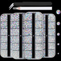 7000PCS Resin Rhinestones with Tweezers for Crafting, 2/3/4/5/6mm Flatback Jelly Rhinestones, 4 Box Transparent AB Non Hotfix Crystal Gems for DIY Crafts Mugs Tumblers Clothes Makeup Nail