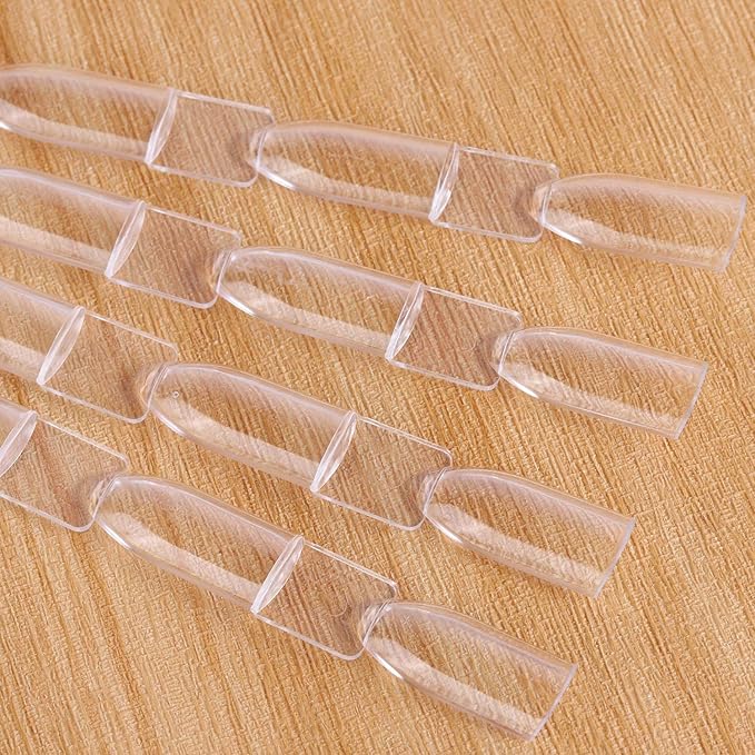 300 Tips Clear Nail Art Tip Sticks Fan Shaped Nail Wheel Display Practice Sticks Tool with Metal Split Ring