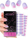 Nail Polish Strips – 32PCS UV Free Salon Quality Wraps, Long Lasting Gel Nail Stickers for Women (Lilac Blooming Purple)