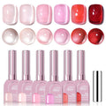 Cat Eye Gel Nail Polish Set, 6 Colors 12ML Spring Summer Glitter Magnetic Nail Polish Gel with Magnet, Soak Off UV LED for Home Salon Manicure Gift for Women