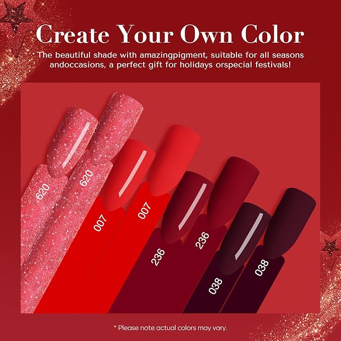AZUREBEAUTY Dip Powder Nail Kit,4 Colors Red Burgundy Berry Dipping Powder System Liquid Set Recycling Tray with Base & Top Coat Activator for French Nail Art Manicure Salon DIY