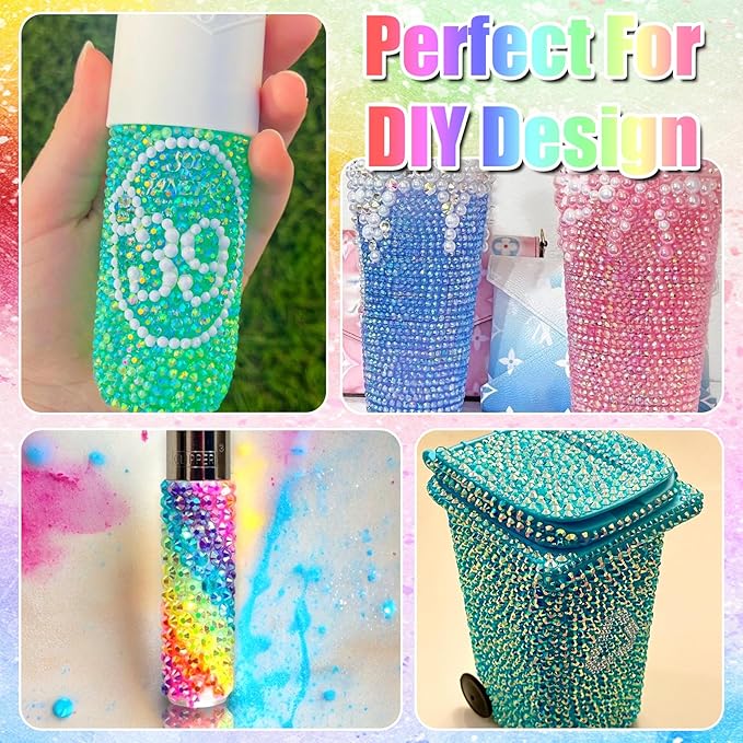 RODAKY Jelly Rhinestone for Bedazzling 40 Color Resin Rhinestones 3mm Flatback Gems Crystal Rhinestone Kit with 3Pcs 10ml B7000 Glue Diamond Jewels for Crafting DIY Art