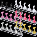 6 Sets Magnetic Nail Tip Display Holder Acrylic Display Stand Nail Tip Practice Art Training Stand for DIY Manicure Fingernail Salon(Gold, Silver, Light Pink, Black, White, Pink)