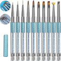 10PCS Acrylic Nail Art Brushes Set Manicure Tools Nail Art DIY Design Brush for Acrylic Application Pedicure Round Nail Art Brush for Acrylic Powder Nail Extension Nail Professional