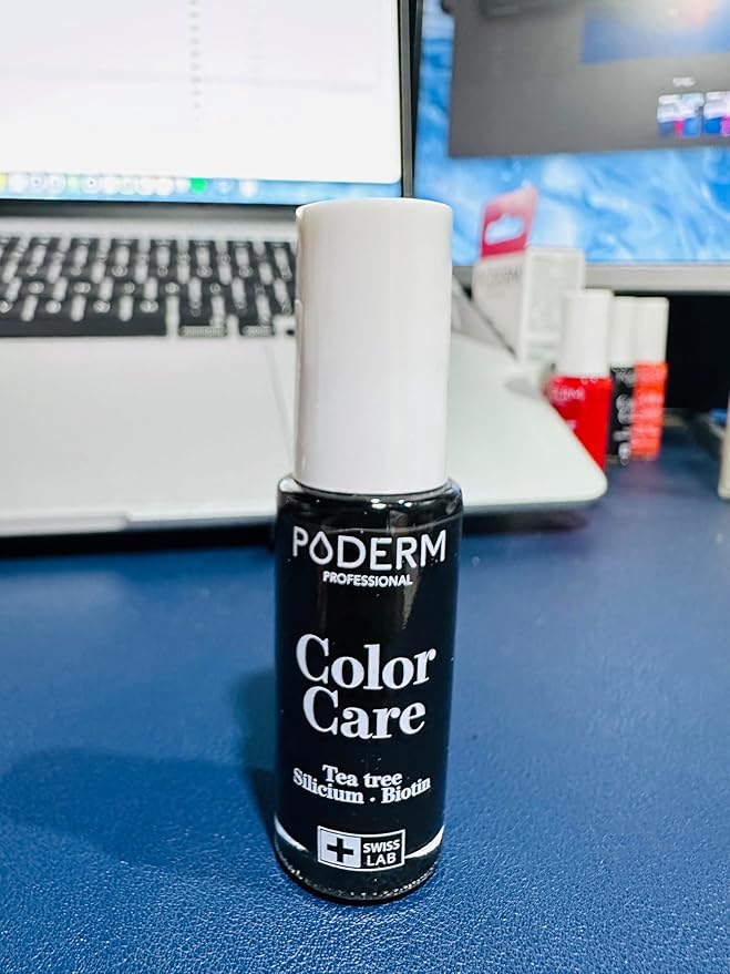 PODERM Nail Polish – Enriched with Tea Tree & Biotin – Improves Nail Appearance – Vegan Formula – For Hands & Feet – Swiss Made (Jet Black)