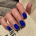 Royal Blue Press on Nails Short Square, Natural Gel Glue on Acrylic, 48Pcs Thick Reusable Fake Nails for Women, Short Coffin Artificial New Solid Color Square