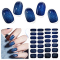 Semi Cured Gel Nail Strips, 28 pcs Gel Nail Stickers Work with Any UV Lights, Long-Lasting Nail Wraps, Stick on Nails for women Easy to Apply & Remove