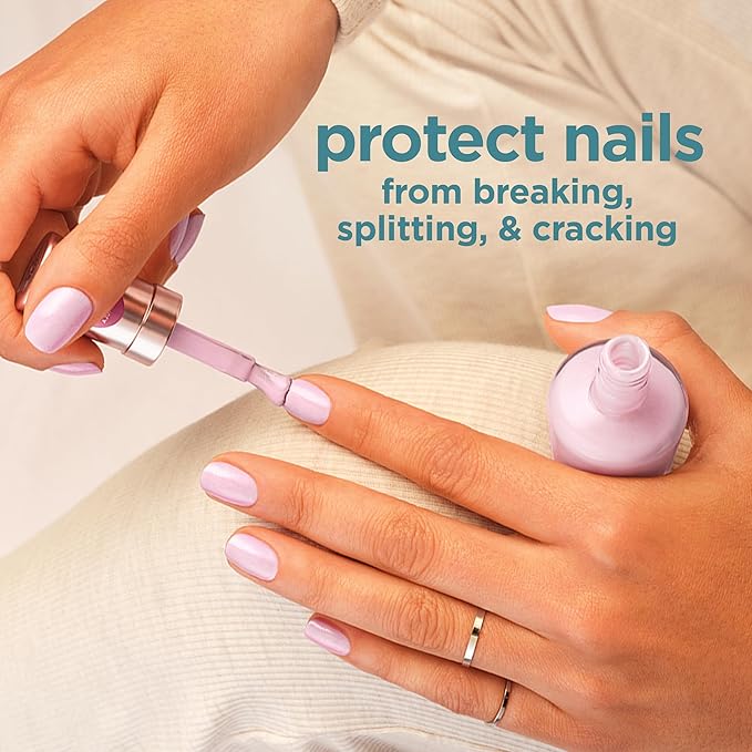 Sally Hansen Color Therapy Scented Nail Polish | Biotin, Argan Oil, Long Lasting, Healthy Nails, Nail Strengthener, Opaque | 383 Air of Calm, Lavender Bliss | Light Purple Nail Color