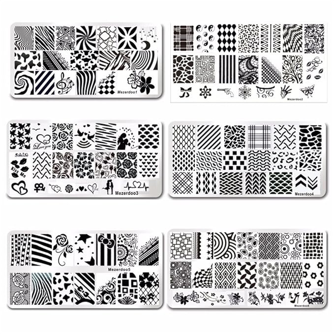 Mezerdoo 11Pcs New Stamp Polish Steel Sailors &Sea Sailing Theme Nail Art Template