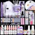 SAVILAND Acrylic Nail Kit: Professional Nails Kit Set Clear White Pink Acrylic Powder and Liquid Set with U V Nail Lamp Nail Remover for DIY Home Use