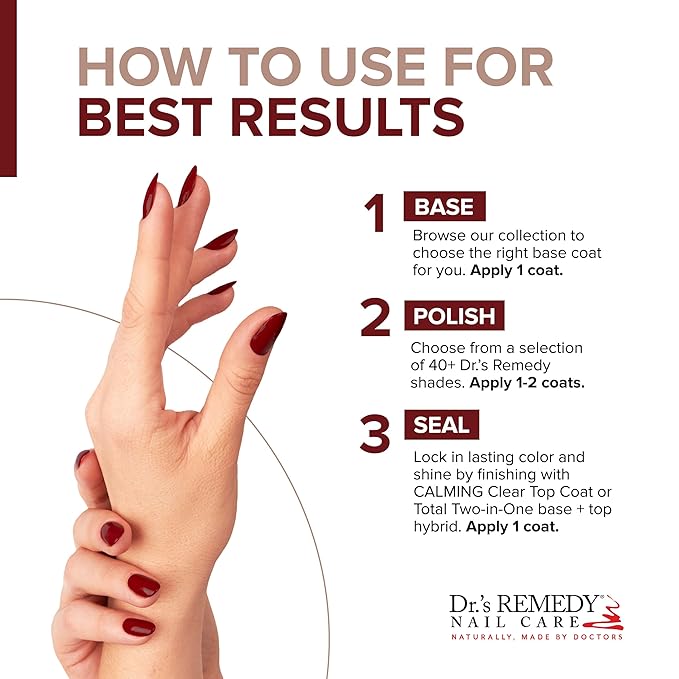 Dr’s Remedy Enriched Nail Polish: Non Toxic, All Natural, and Organic - Doctor Formulated: Strengthens, Restores, Heals, and Protects '24-Free' - BALANCE Brick Red