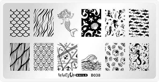 Whats Up Nails - B038 Lost at Sea Stamping Plate for Nail Art Design