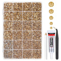 Champagne Crystal Resin Rhinestones w B7000 Jewelry Glue for Bedazzling Crafting 2mm-6mm Golden Flatback Gems Stones Diamonds Crystals Bedazzler Kit for Nails Face Eyes Makeup Tumblers Crafts