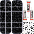 11000Pcs Black 2/3/4/5mm Flatback Rhinestones with Glue for Bedazzling Crafting Clothing Clothes Crafts Shoes Nail Art, Resin Flat Back Gems Crystals Diamonds Gemstones Jewels Stones Kit