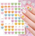 Eartim Valentine's Day Mean Conversation Heart Nail Sticker - 8 Sheets Colorful Sweet Heart Nail Art Sticker Waterproof Self-Adhesive Decorative Decal for Women Valentines DIY Manicure Accessories